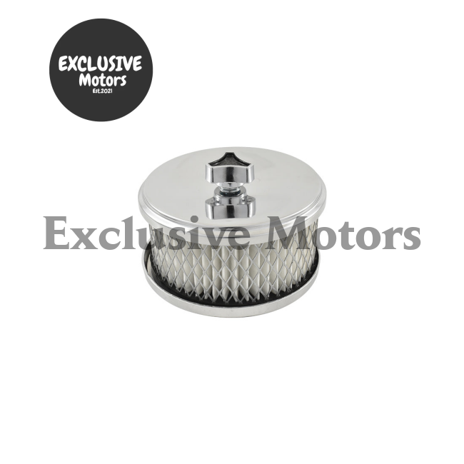 2-5 / 8" Carb Neck with 2-5 / 16" Adaptor 4"x2" Chrome Air Cleaner Kit