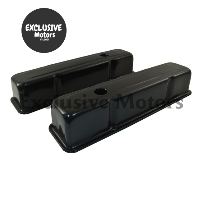 Chevy SBC 283 307 350 383 Tall Valve Covers Black Steel (1955-2003)