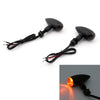2x Bullet Turn Signal Lights Indicators Cruiser Chopper Harley Softail Dyna Sportster V-Rod, 10mm Universal Mount, Chrome Amber Generic