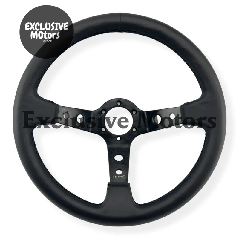 Black Spoke with Black Leather Steering Wheel