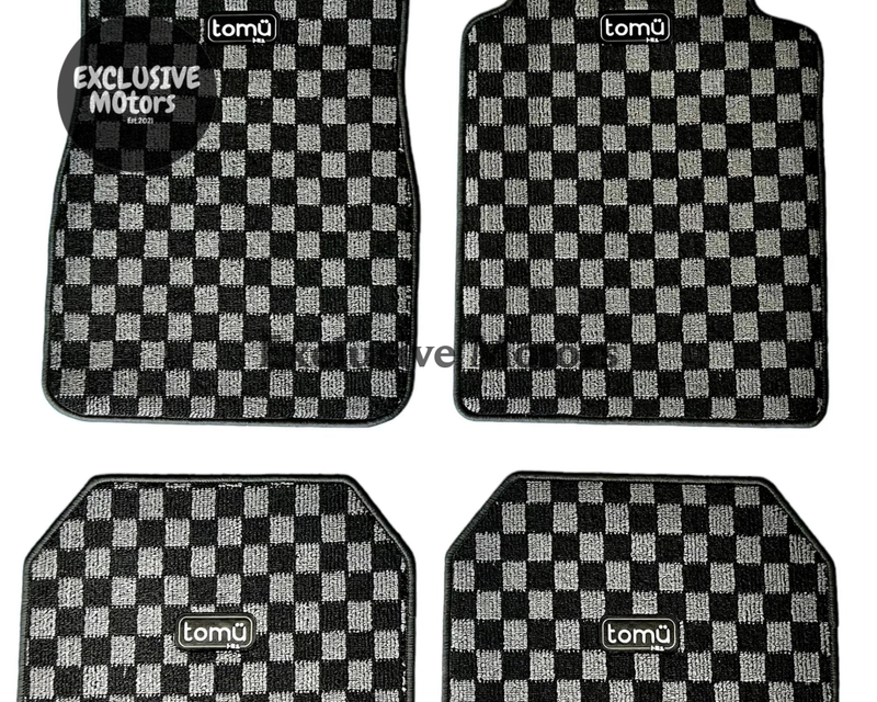 Tomu Grey Checker Floor Mats