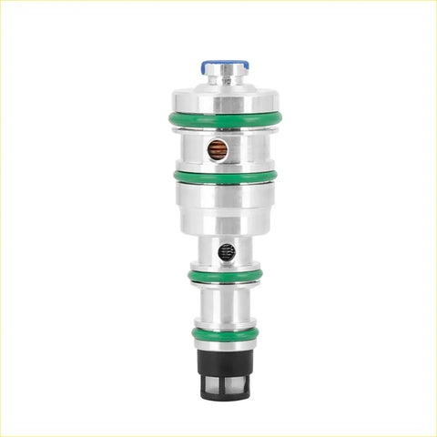 Silver metal a/c compressor control solenoid valve v5 with green o-rings and blue cap for oldsmobile 4wd ute offroad