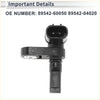 Black plastic abs wheel speed sensor with rectangular connector and threaded mount for toyota 4runner front right