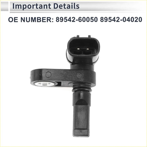 Black plastic abs wheel speed sensor with rectangular connector and threaded mount for toyota 4runner front right