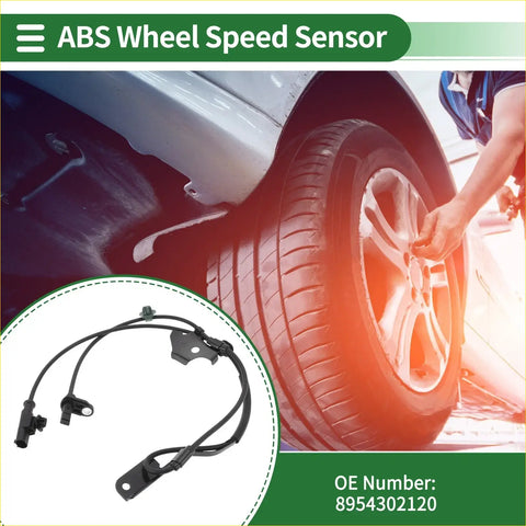 Black abs wheel speed sensor for toyota avensis front left with coiled cable and mounting bracket visible from back side