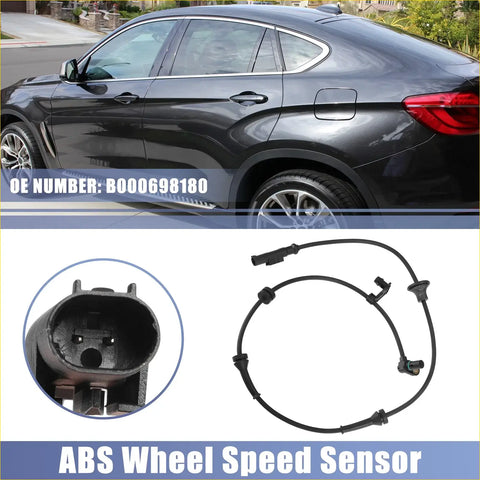 Black abs wheel speed sensor for Toyota Aygo mk1 with molded plastic housing and coiled wiring rear side