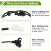 Abs wheel speed sensor for toyota bb ii front left with black reinforced abs plastic, metal housing, and green connector cap