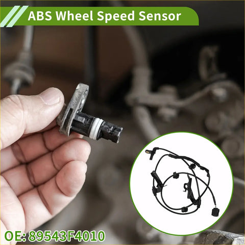 Black abs wheel speed sensor with metallic housing and coiled wiring for toyota c-hr front left 2016-2023