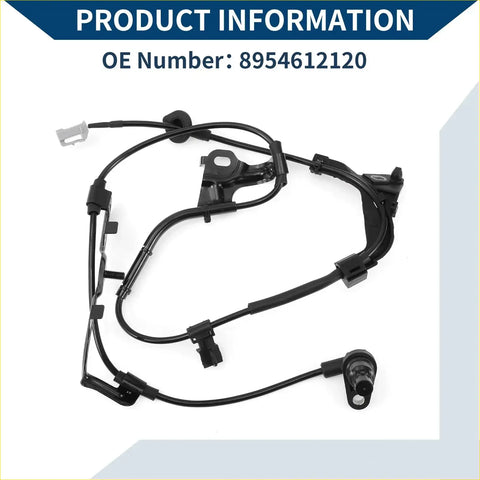 Black abs wheel speed sensor for Toyota Matrix 2008-2014 with coiled wiring and plastic connectors