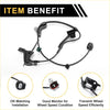 Black abs wheel speed sensor with molded plastic housing and coiled wiring for toyota tacoma front right 2005-2015