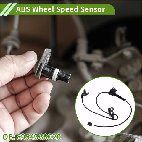 Abs wheel speed sensor for Toyota Wish front left with black plastic body metallic housing and wiring harness attached