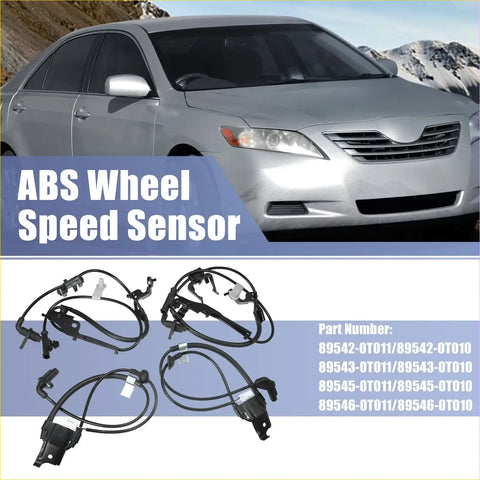 Silver toyota sedan with abs wheel speed sensors displayed below for toyota venza 2009 to 2015 model
