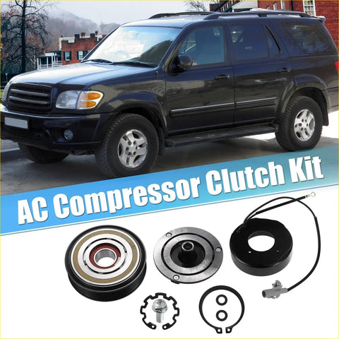 Black and silver ac compressor clutch kit components made for 2001-2007 toyota sequoia 8 cyl 4.7l engine use