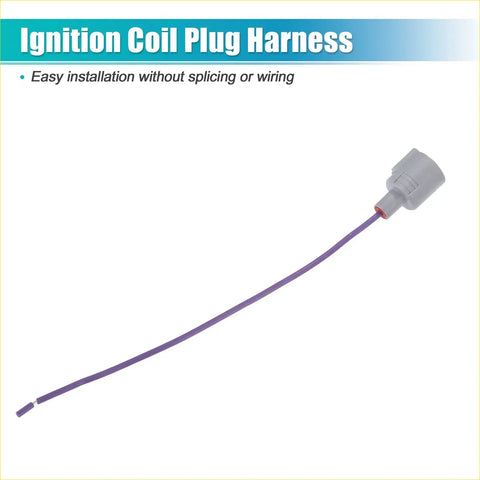 Purple ignition coil plug harness with gray plastic connector for ac compressor wiring harness plug on toyota tacoma