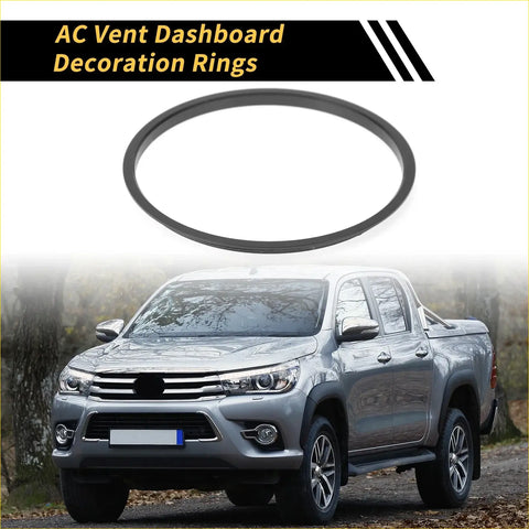 Black circular ac vent dashboard decoration ring for toyota tacoma 2016-2021 adds sleek style and protection