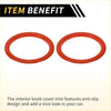 Red rubber interior knob cover trim rings for toyota tundra ac vent dashboard decoration in orange 4 pcs
