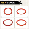 Red rubber ac vent dashboard decoration rings in various shapes and sizes for toyota tundra 2014 to 2021