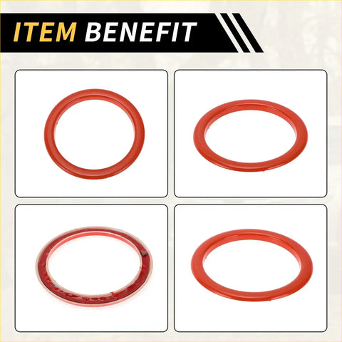 Red rubber ac vent dashboard decoration rings in various shapes and sizes for toyota tundra 2014 to 2021