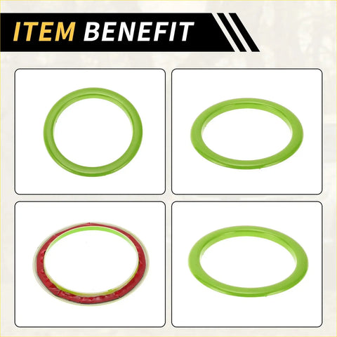 Green silicone ac vent dashboard decoration ring for toyota tundra 2014-2021 with smooth flexible texture and gloss finish