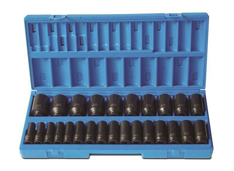 Action Impact Socket Set Deep 6-Point 1/2" Drive 26 Piece