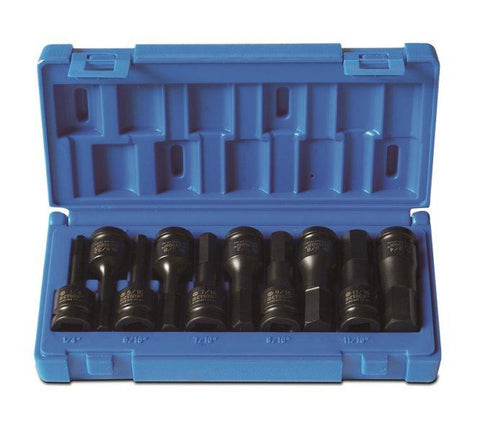 Action Hex Impact Socket Set 1/2" Drive 10 Piece SAE