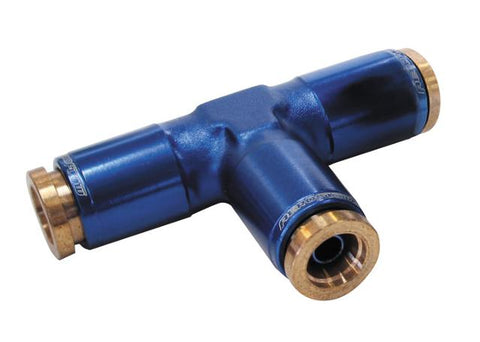 Aeroflow AF125-04 1/4" NPT Tee 120 Series Nylon Blue