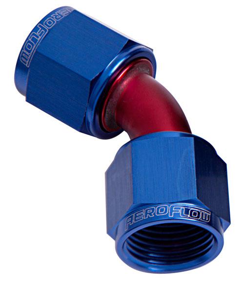 Aeroflow AF132-08 45Deg Female Flare -8AN Blue Swivel
