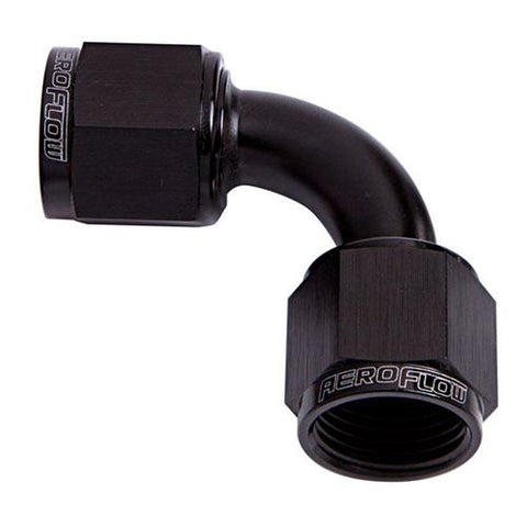 Aeroflow AF133-06BLK 90Deg Female Flare -6AN Black Swivel