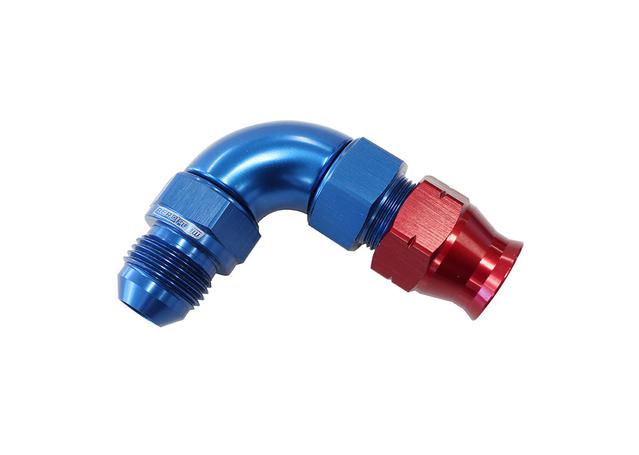Aeroflow AF137-05 5/16" Tube 90Deg Male -6AN Blue Swivel