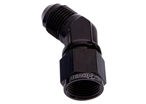 Aeroflow AF142-03BLK 45Deg Female - Male -3AN Black