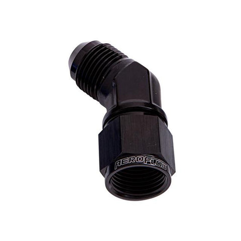 Aeroflow AF142-10BLK 45Deg Female - Male -10AN Black