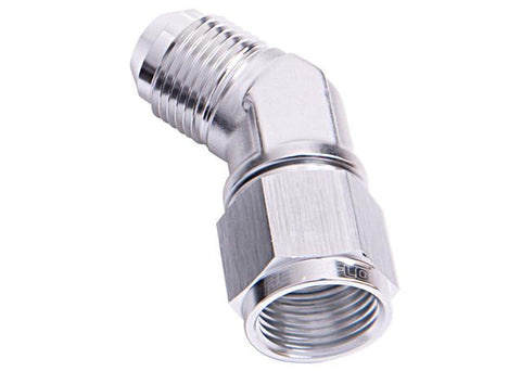 Aeroflow AF142-06S 45Deg Female - Male -6AN Silver Swivel