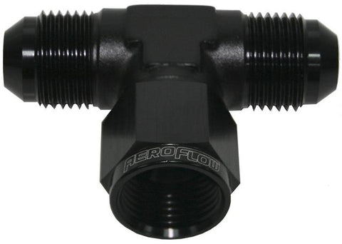 Aeroflow AF144-04BLK AN Tee -4AN Female Nut Black Swivel