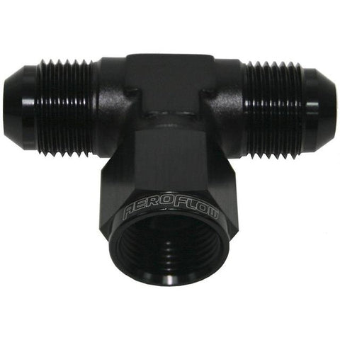 Aeroflow AF144-06BLK AN Tee -6AN Female Nut Black Swivel