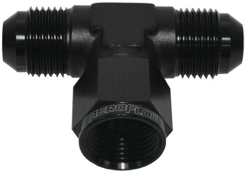 Aeroflow AF144-12BLK AN Tee -12AN Female Nut Black Swivel
