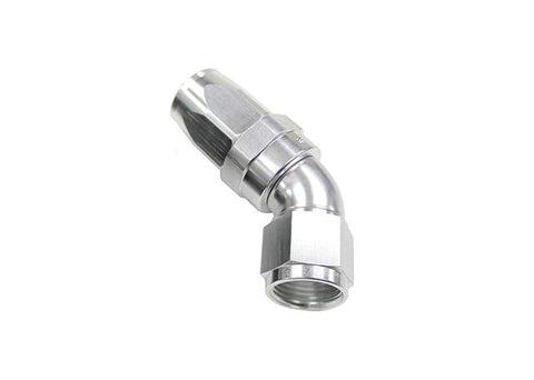 Aeroflow AF152-08S 45 Deg Hose End -08AN Silver Full Flow