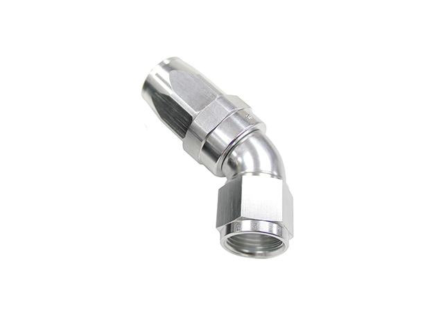 Aeroflow AF152-08S 45 Deg Hose End -08AN Silver Full Flow