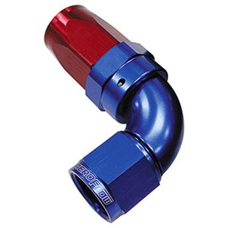 Aeroflow AF153-08 90 Deg Hose End -08AN Blue Full Flow