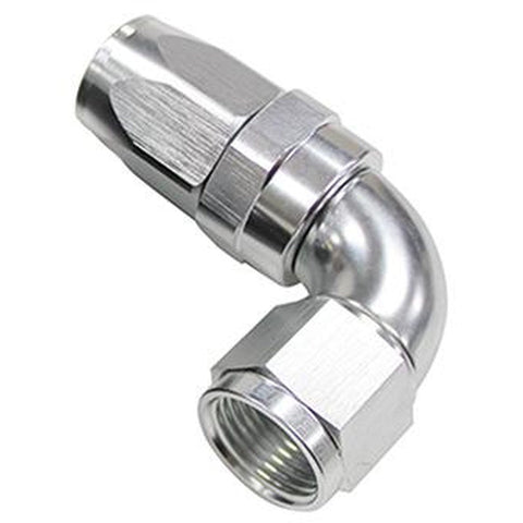 Aeroflow AF153-04S 90 Deg Hose End -04AN Silver Full Flow