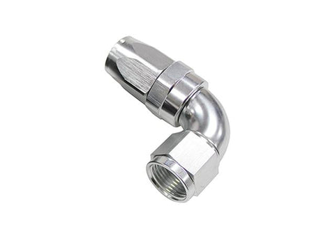 Aeroflow AF153-06S 90 Deg Hose End -06AN Silver Full Flow