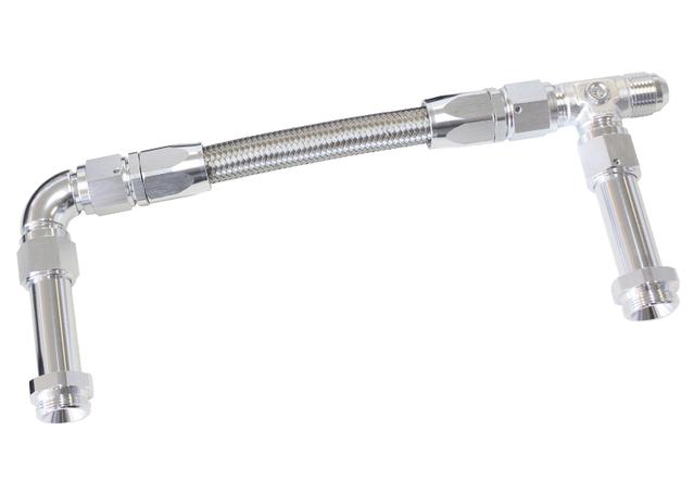 Aeroflow AF160-08S Holley Dual Inlet Rail -8AN Silver