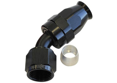 Aeroflow AF202-03DBLK Alloy 45 Deg Hose End -3AN Black