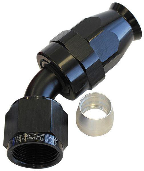 Aeroflow AF202-10DBLK Alloy 45 Deg Hose End -10AN Black