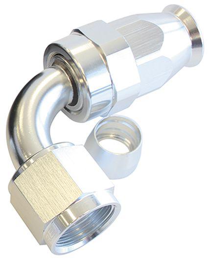 Aeroflow AF203-06DS Alloy 90 Deg Hose End -6AN Silver