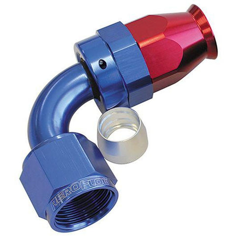 Aeroflow AF203-06D Alloy 90 Deg Hose End -6AN Blue Full