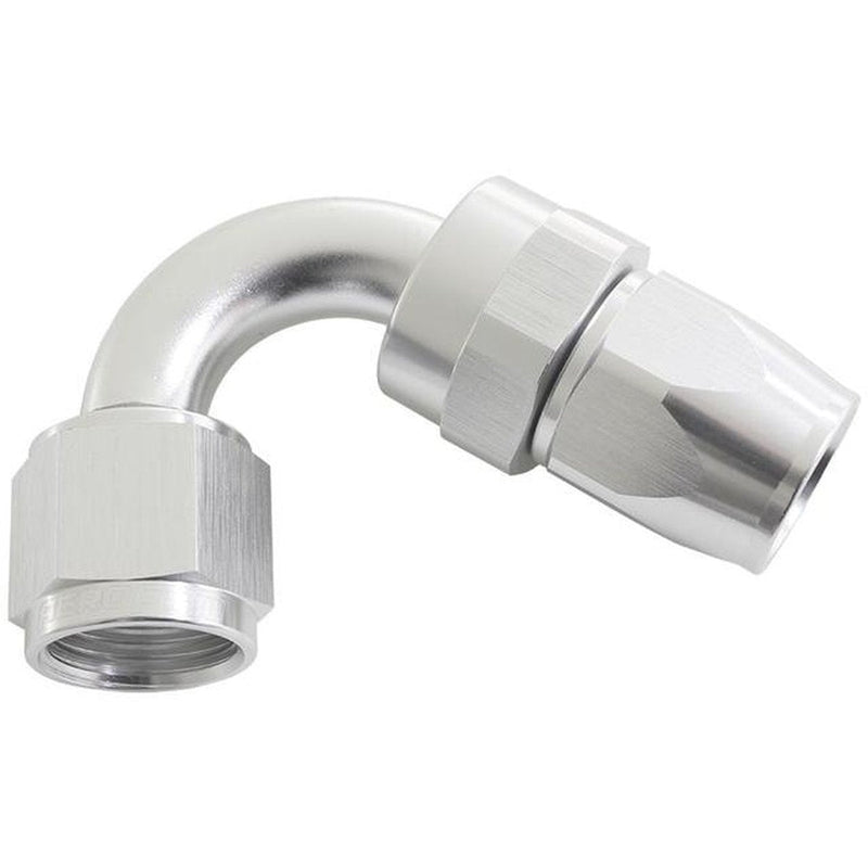 Aeroflow AF204-08DS Alloy 120 Deg Hose End -8AN Silver