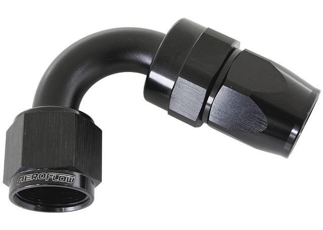 Aeroflow AF204-08DBLK Alloy 120 Deg Hose End -8AN Black
