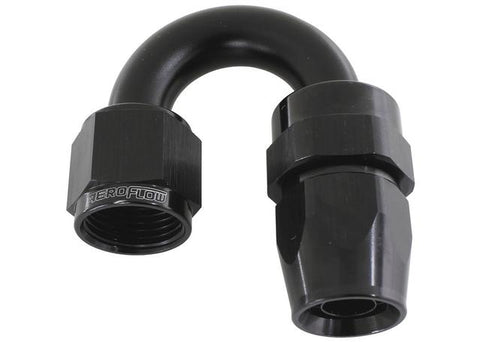 Aeroflow AF206-06DBLK Alloy 180 Deg Hose End -6AN Black