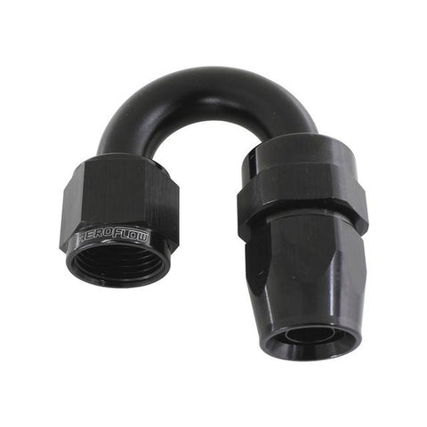 Aeroflow AF206-08DBLK Alloy 180 Deg Hose End -8AN Black