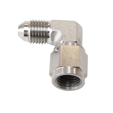 Aeroflow AF207-03 S/S 90Deg Female - Male -3AN Swivel Nut